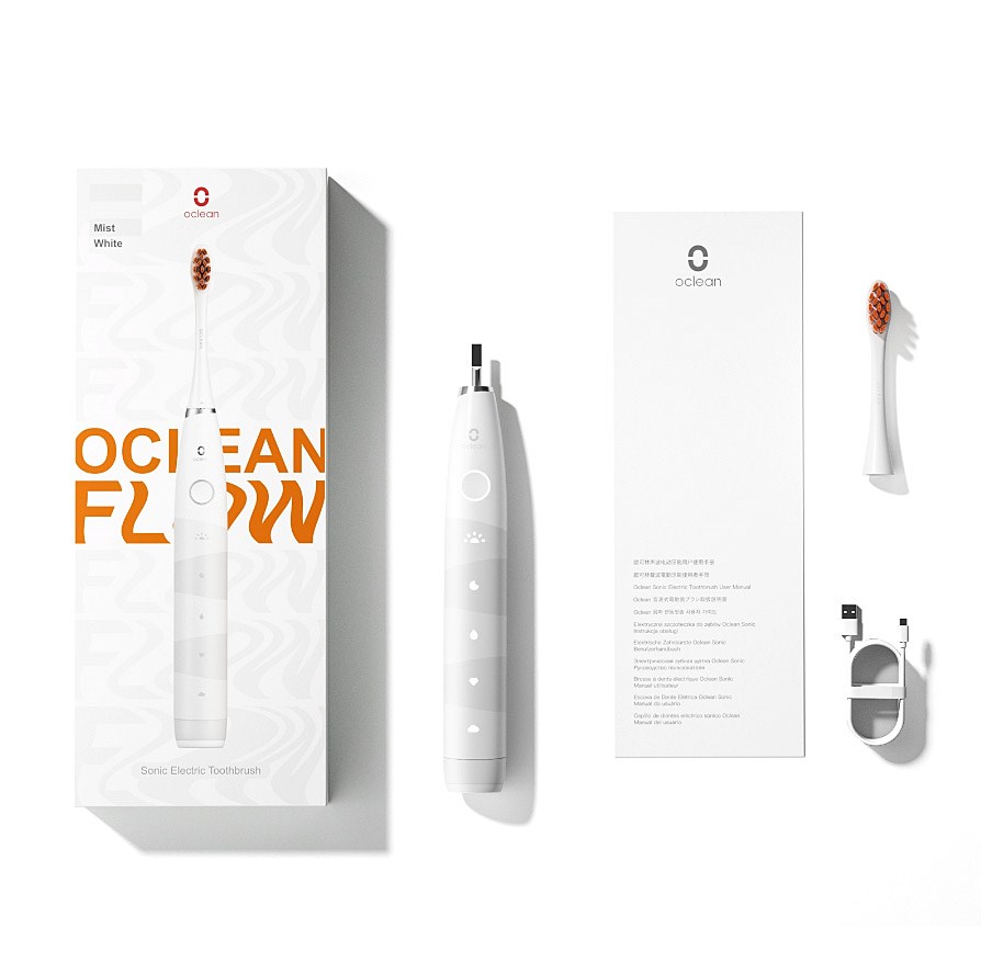 Elektrinis dantų šepetėlis OCLEAN Flow, baltos spalvos - 3