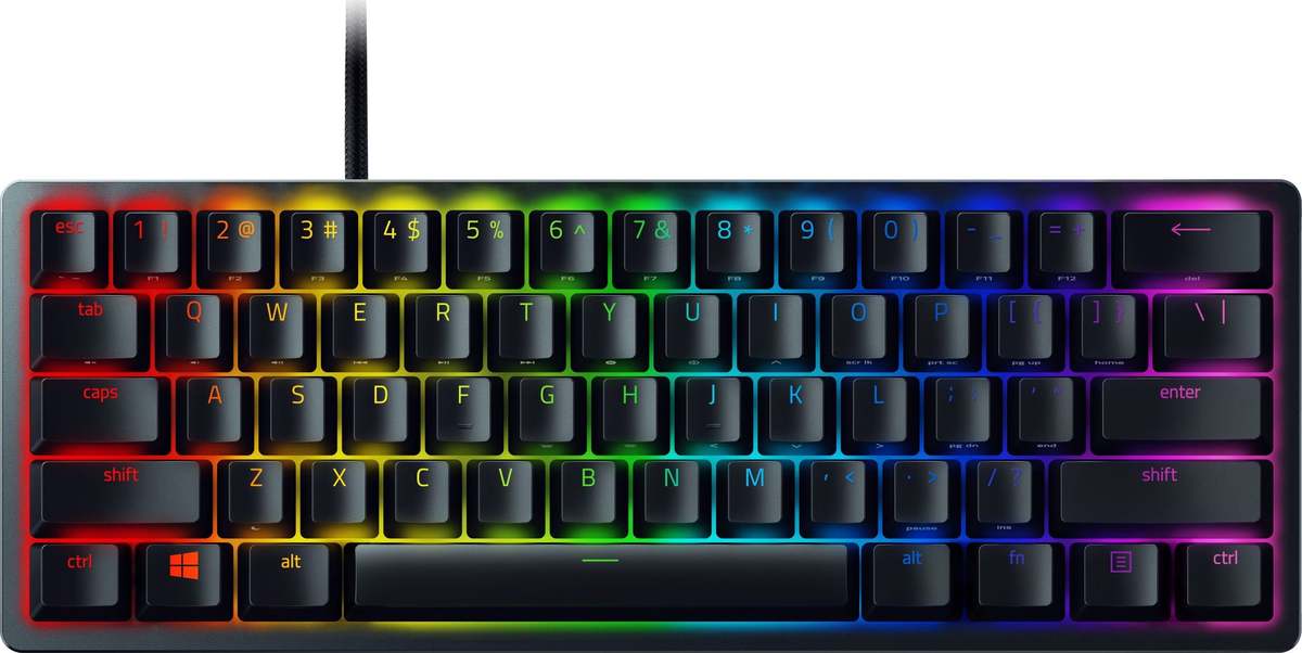 Laidinė žaidimų klaviatūra Razer Huntsman Mini, Red switch, 60%, EN, juoda sp. - 1