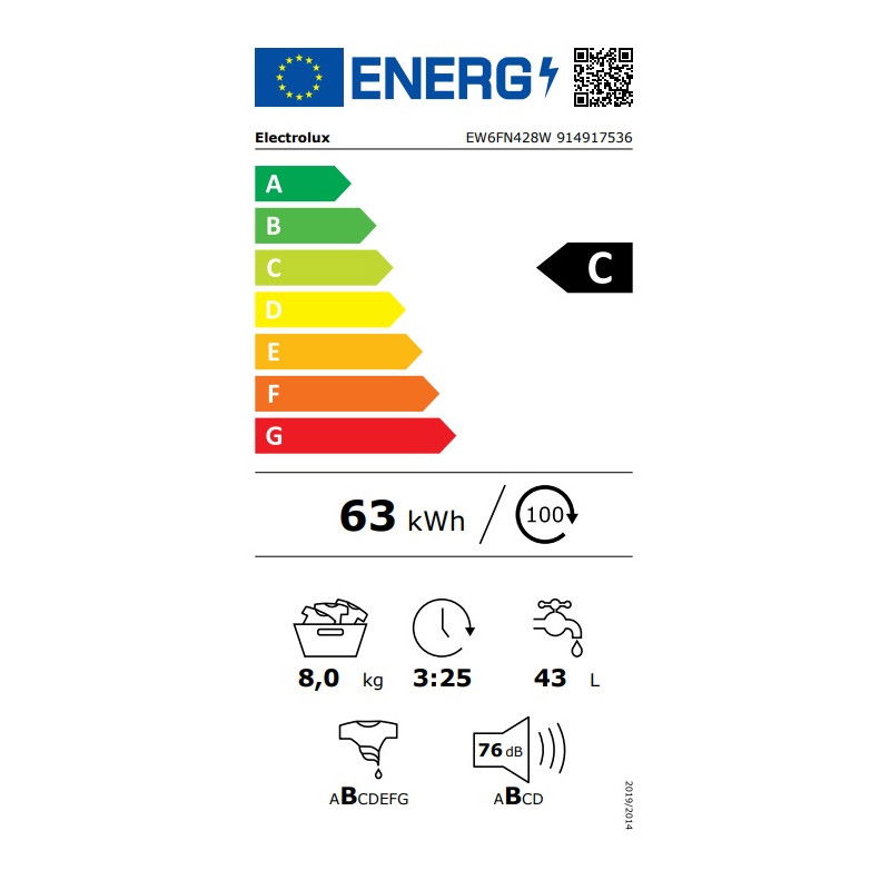 Skalbimo mašina  ELECTROLUX EW6FN428W - 5