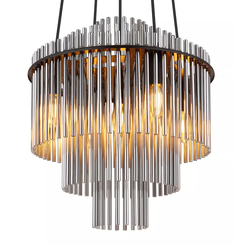 Pakabinamas šviestuvas GLOBO GORLEY, 5xE14, 40W, 230V,  metalinis, juodos sp, ø40x120cm - 3