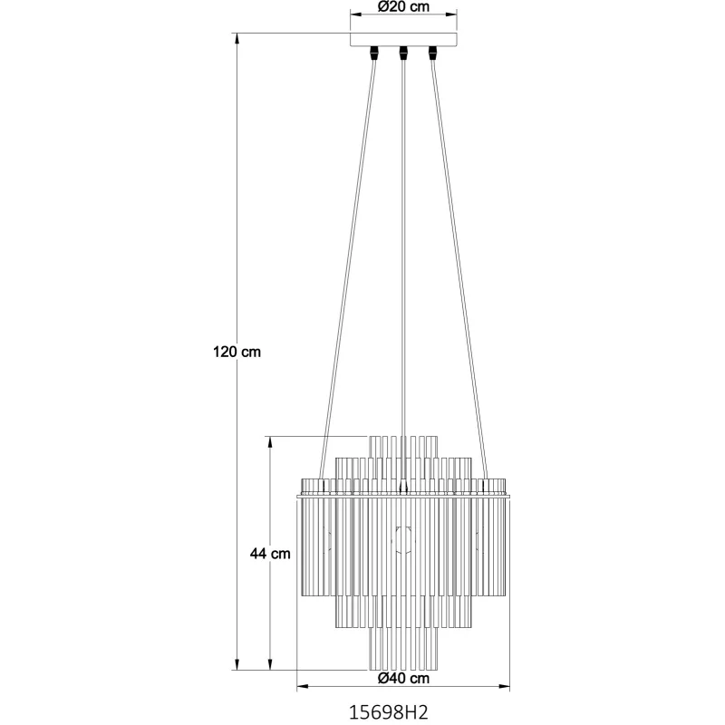 Pakabinamas šviestuvas GLOBO GORLEY, 5xE14, 40W, 230V,  metalinis, juodos sp, ø40x120cm - 5