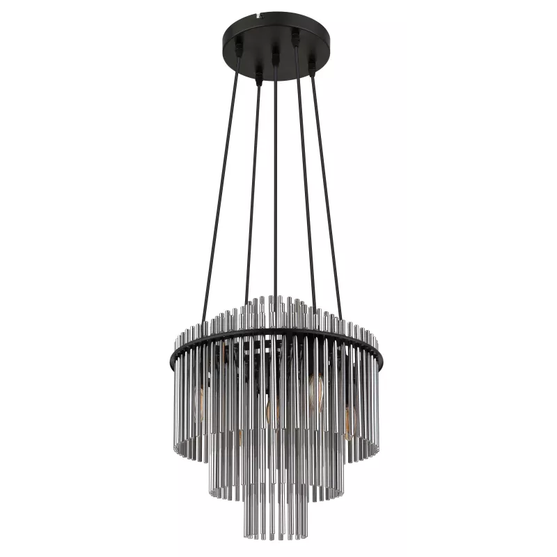 Pakabinamas šviestuvas GLOBO GORLEY, 5xE14, 40W, 230V, metalinis, juodos sp, ø40x120cm-0