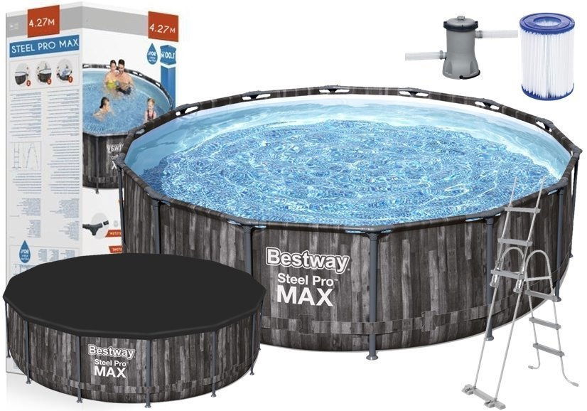 Karkasinis baseinas BESTWAY Steel Pro Max, pilkos sp., 13030 l, 427 x 107 cm,-0