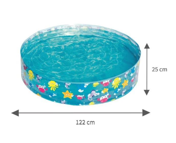 Vaikiškas baseinas BESTWAY, mėlynos sp., 277 l, 122 x 25 cm-1