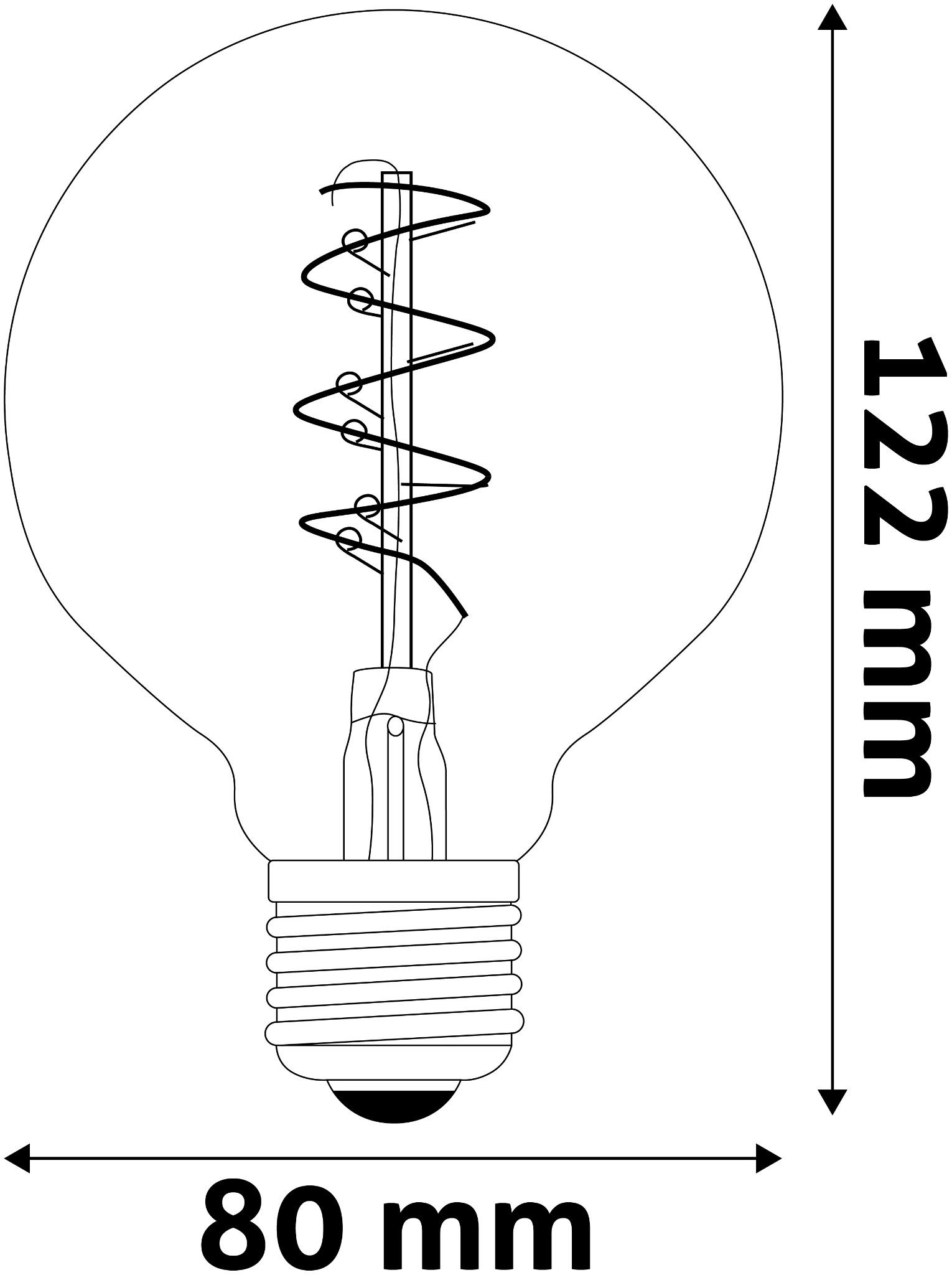 Dekoratyvinė LED lemputė AVIDE SOFT FILAMENT, E27 G80, 4,5W (=35W), 2700K, 400 lm - 3