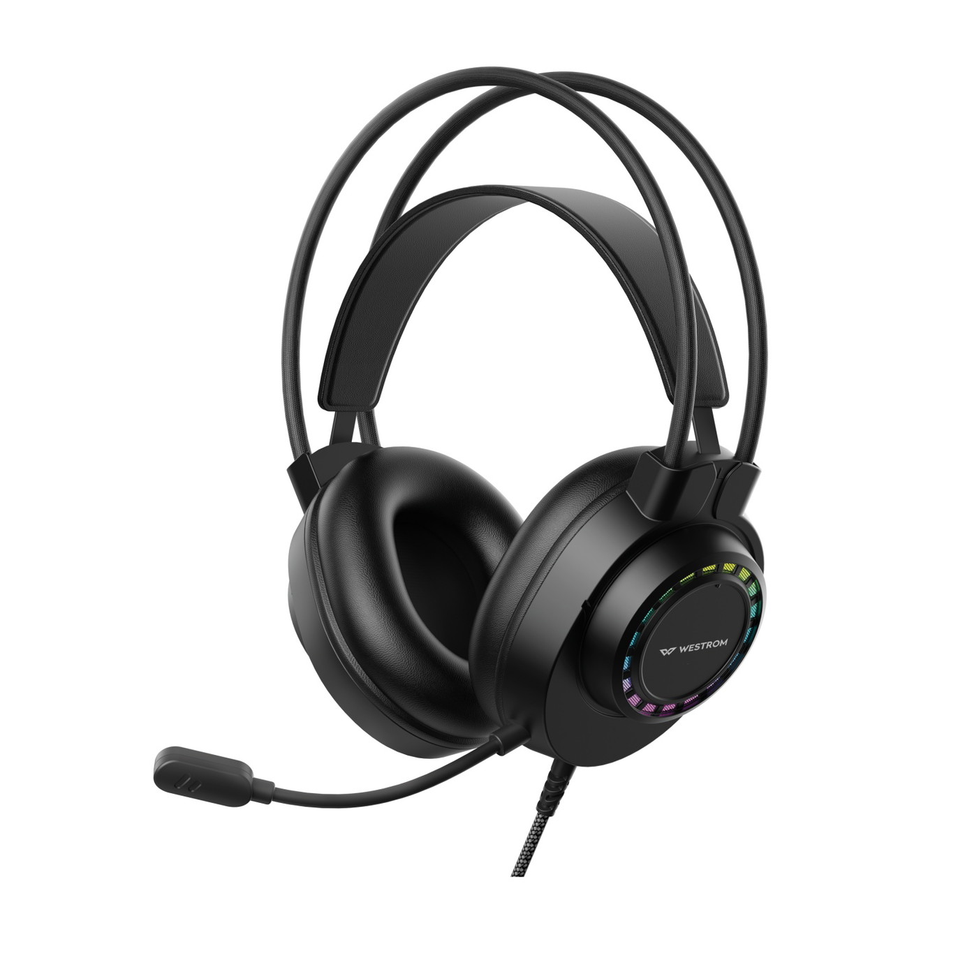 Žaidimų ausinės su RGB apšvietimu WESTROM WR-HG908, juodos sp.-0