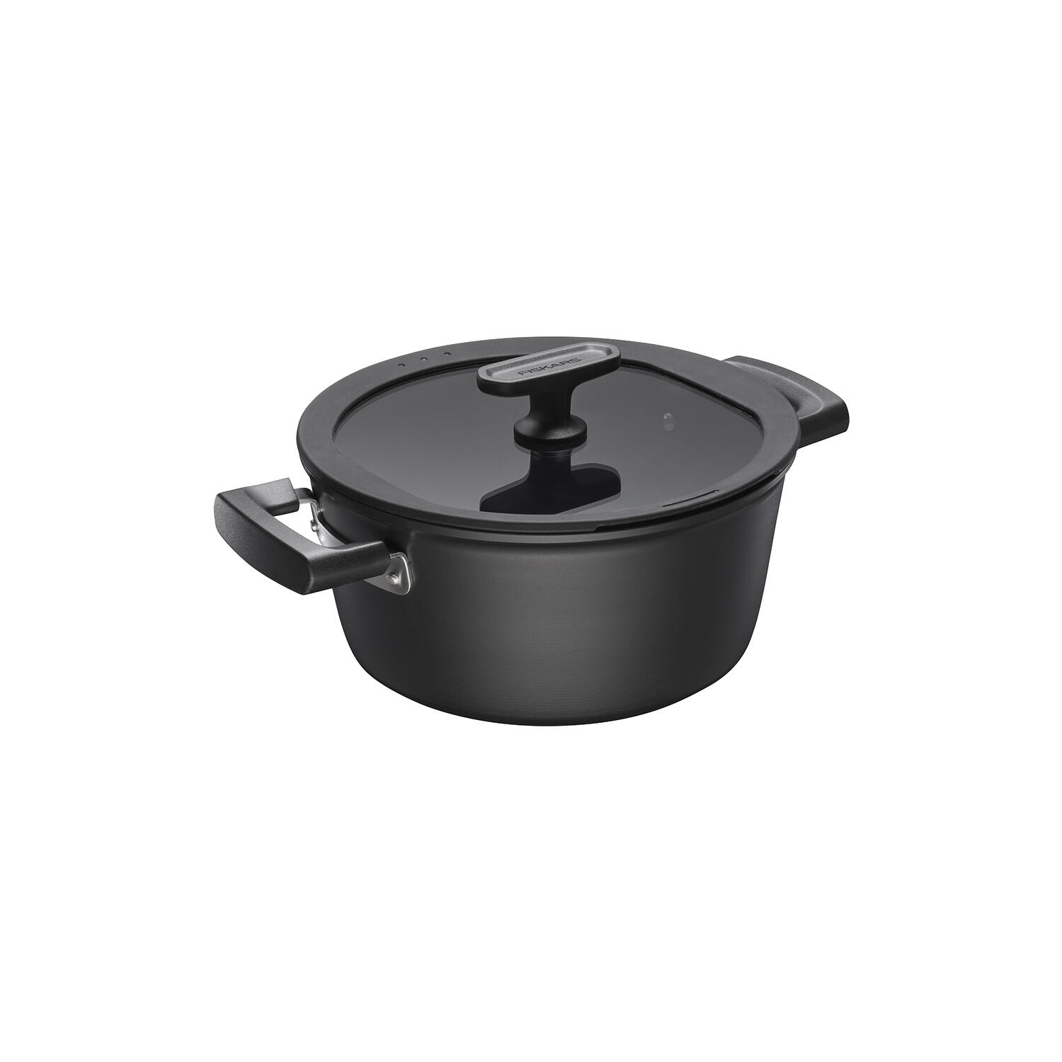 Keraminis puodas nepridegančia danga FISKARS HARD FACE, su dangčiu, 5 l-0