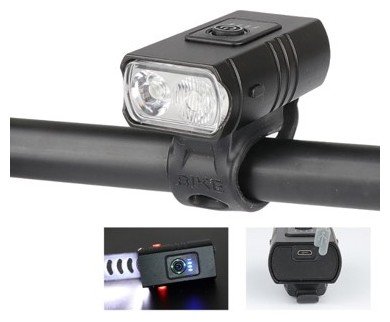 LED žibintuvėlis dviračiui ENTAC, IP54, 8W, 550 lm, pakraunamas USB, 1250 mAh (įmontuotas) - 2