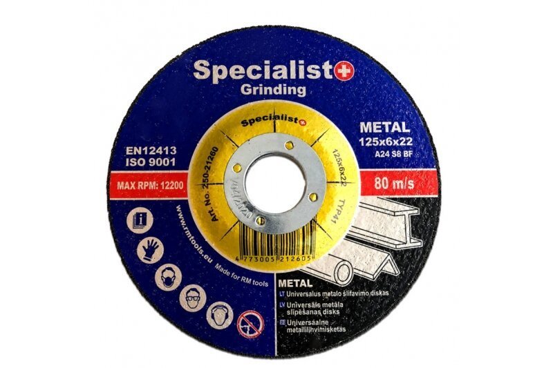 Šlifavimo diskas SPECIALIST+ Basic, 125 x 6 x 22 mm