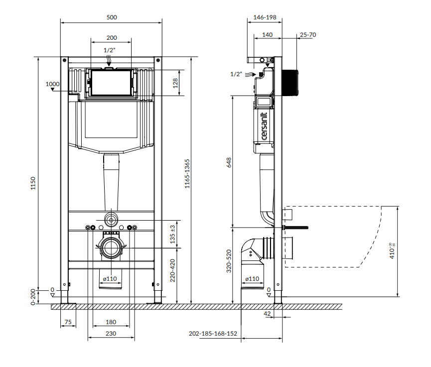 Unitazo komplektas CERSANIT SANSA CHROME, pneumatinė vand.nuleid. sistema, chromo sp.mygt. - 6