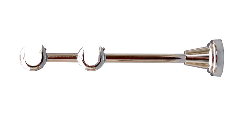 Karnizo laikiklis GRAL, metalinis, dvigubas, blizgios sidabro sp., L20 cm, Ø 16-16 mm