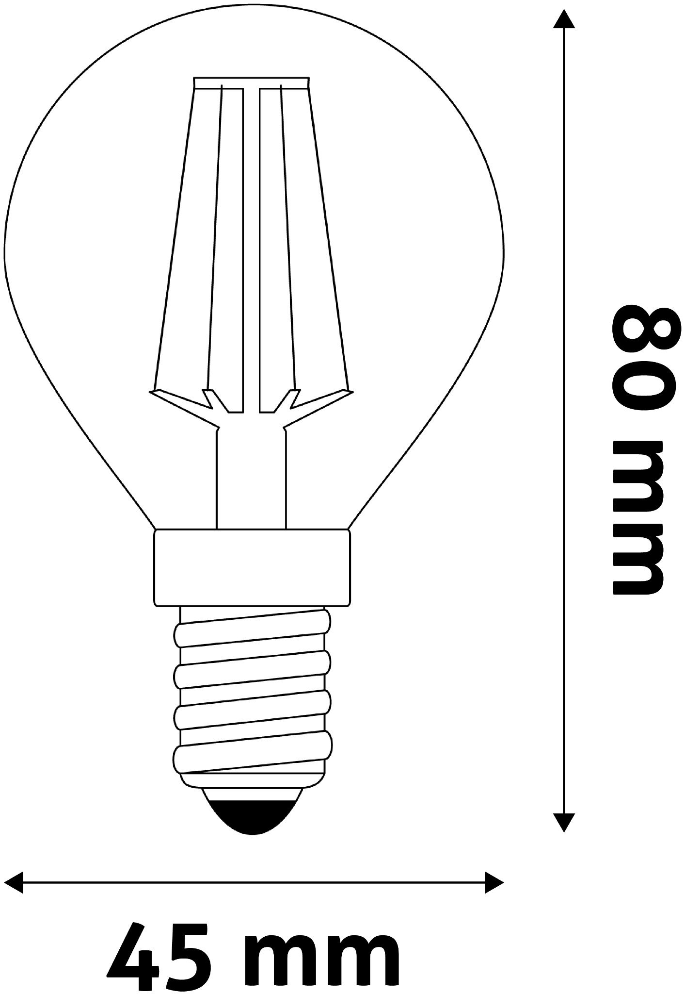 LED lemputė AVIDE, E14, G45, 4W (=40W), 3000K, 220-240V, 470 lm, 360° - 3