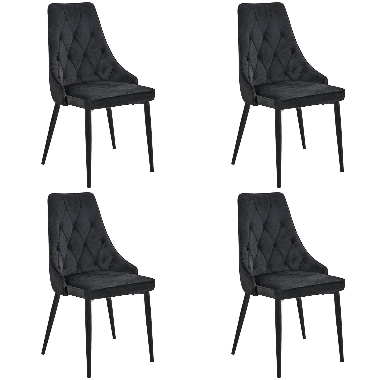 4-ių kėdžių komplektas SJ.054, juoda
