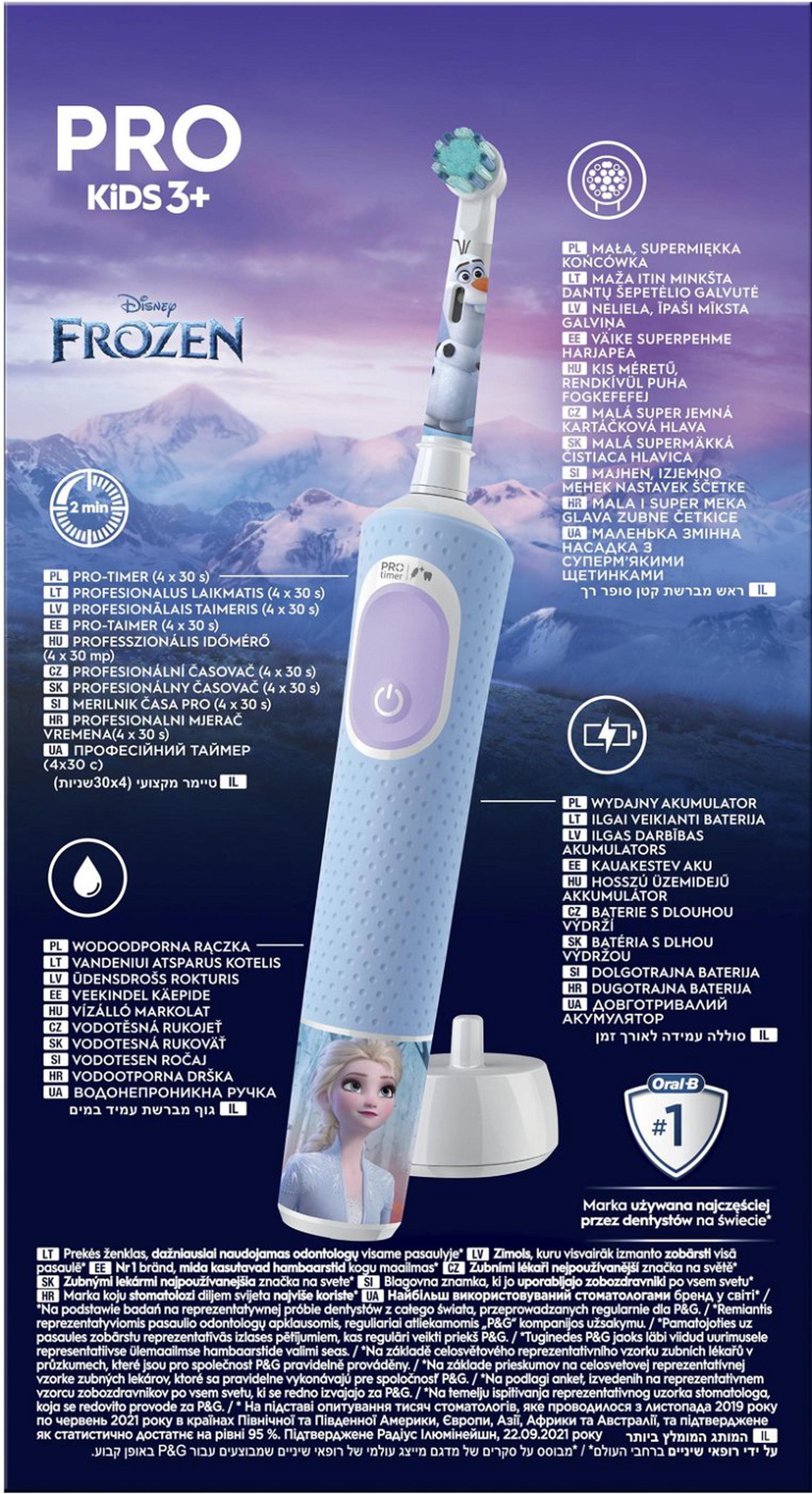 Elektrinis dantų šepetėlis vaikams Oral-B D103.413.2K Vitality PRO Kids 3+ Frozen - 4
