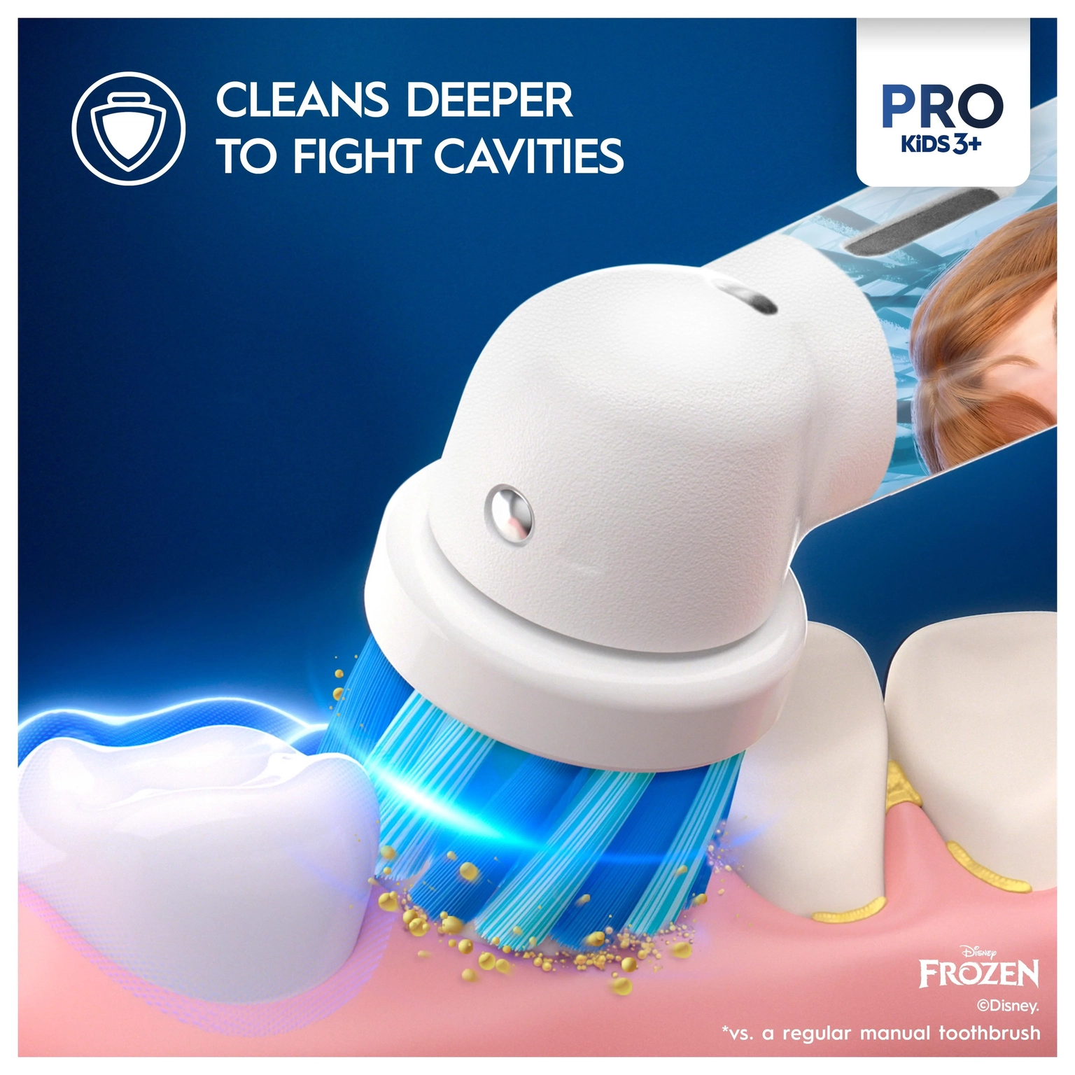 Elektrinis dantų šepetėlis vaikams Oral-B D103.413.2K Vitality PRO Kids 3+ Frozen - 7