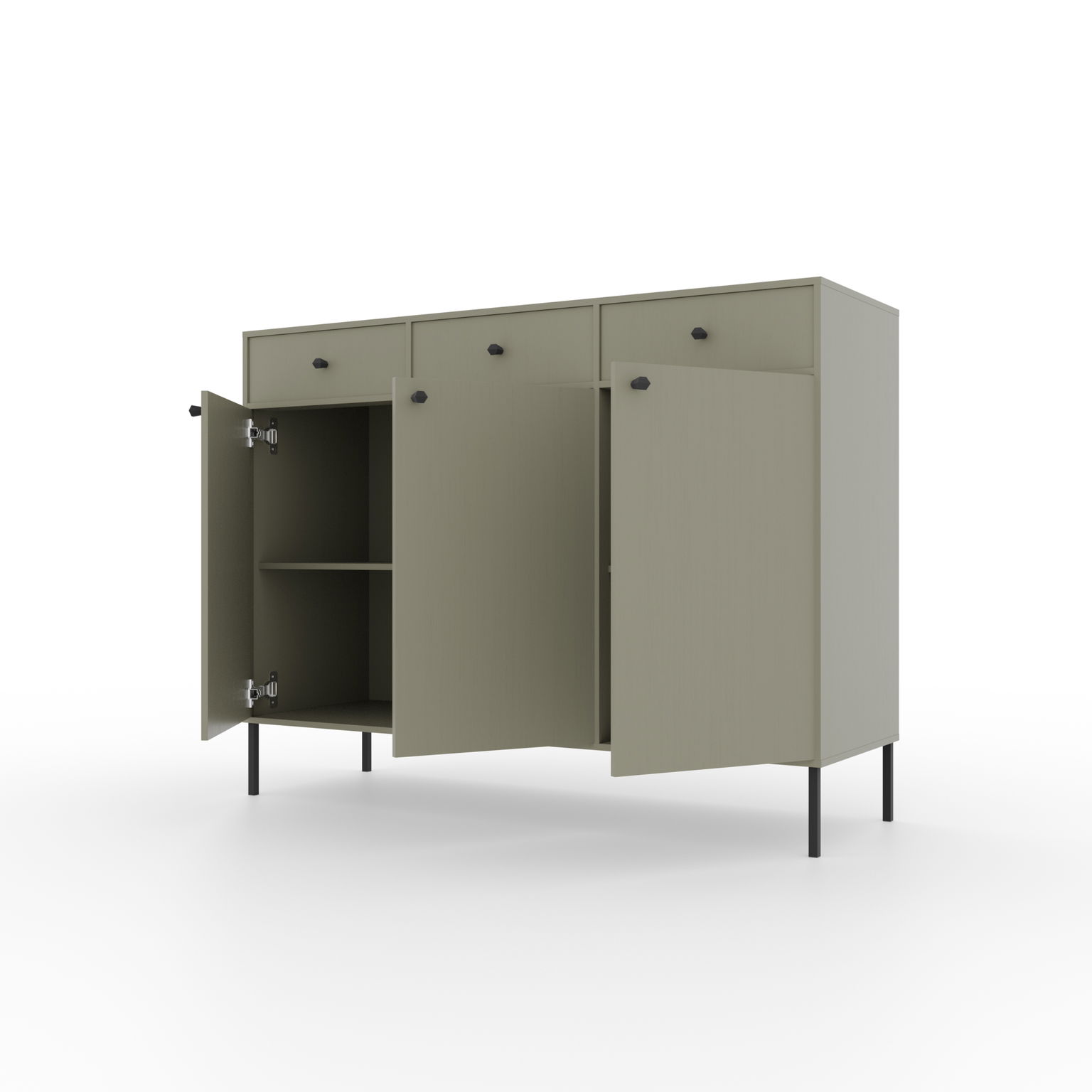 Komoda Tili 3D 3S, žalia - 2