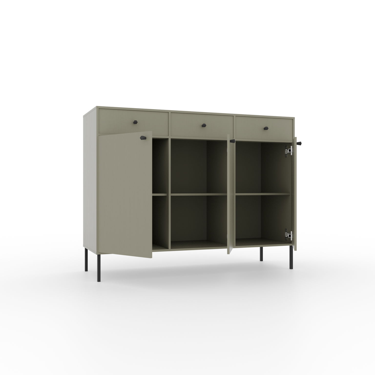 Komoda Tili 3D 3S, žalia - 3