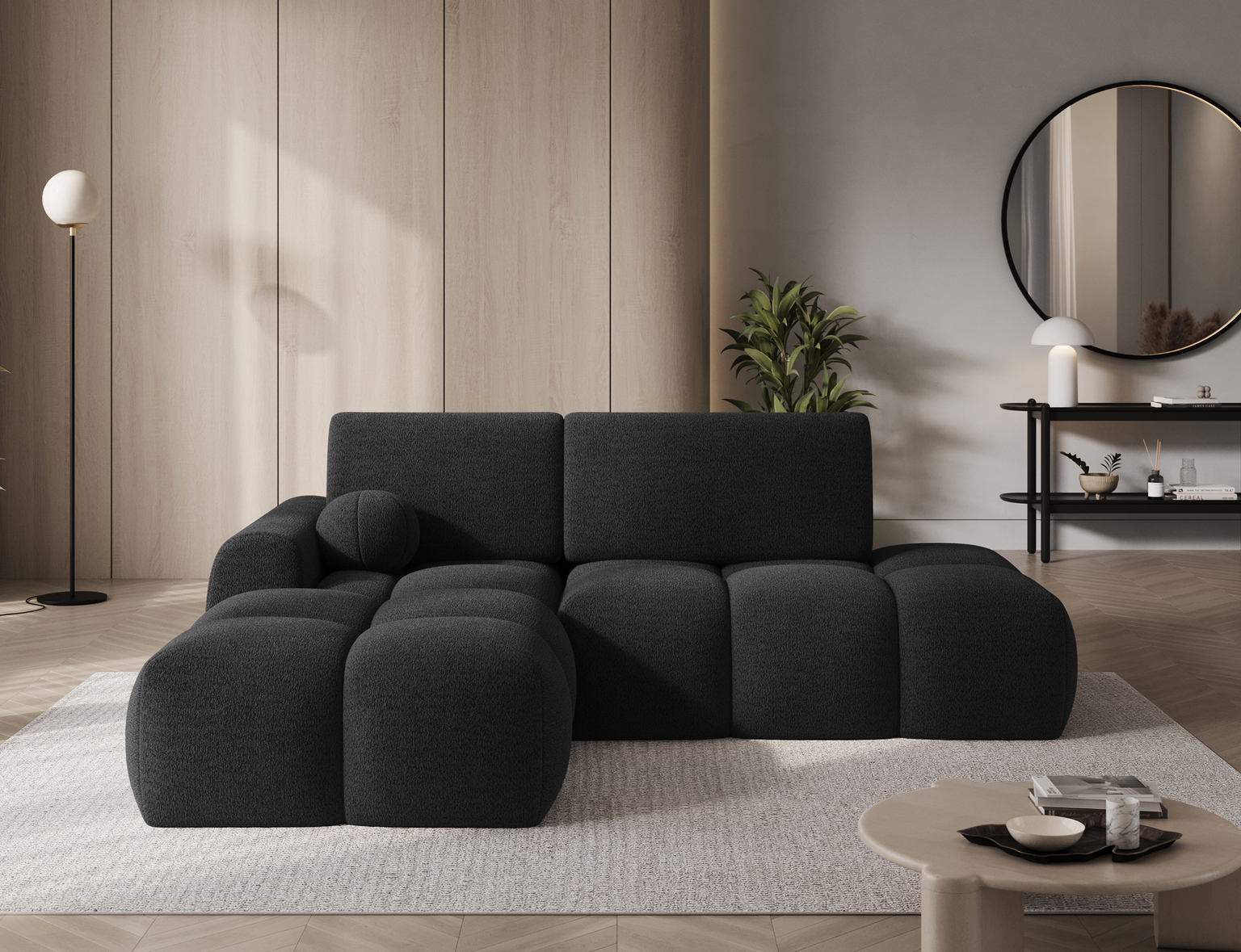 Kampinė sofa Vittario, juoda sp., kairinė, 170 x 227 cm x 95 cm-1