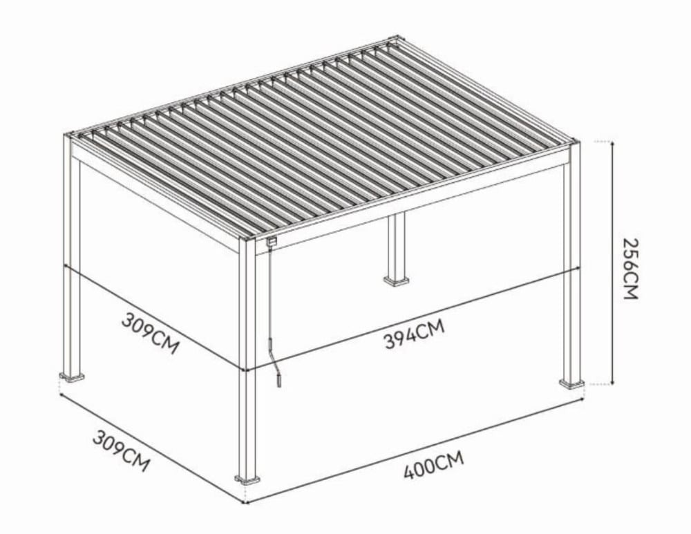 Pavėsinė Pergola ELEGANCE AUTOMATIC 300x400x256 cm su LED, White-1