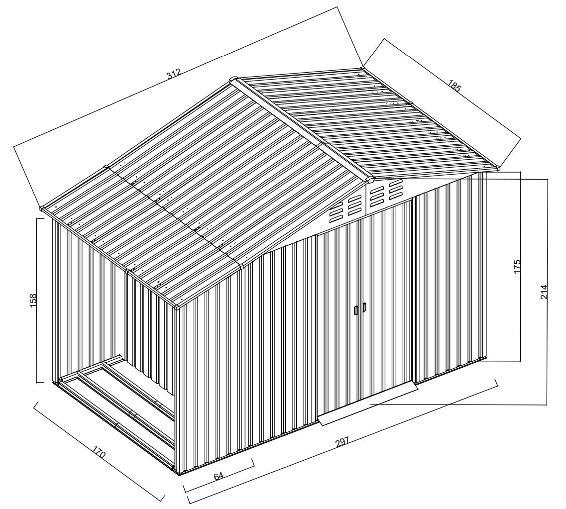 Metalinis sandėliukas su malkine, 5,77 m2, antracito - 5