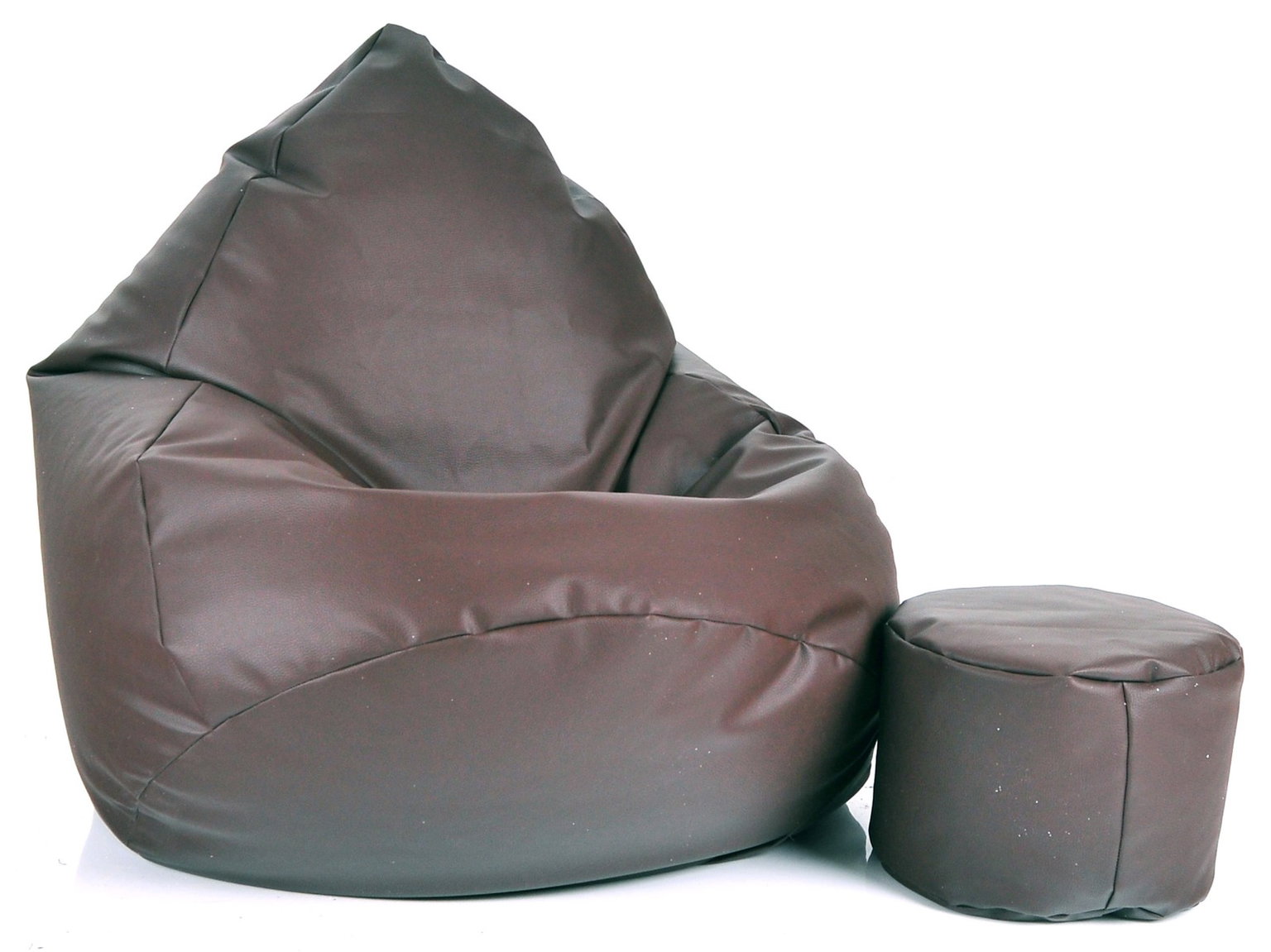 Sėdmaišis su pufu Mega Comfort XXL, dirbtinė oda, rudas - 3