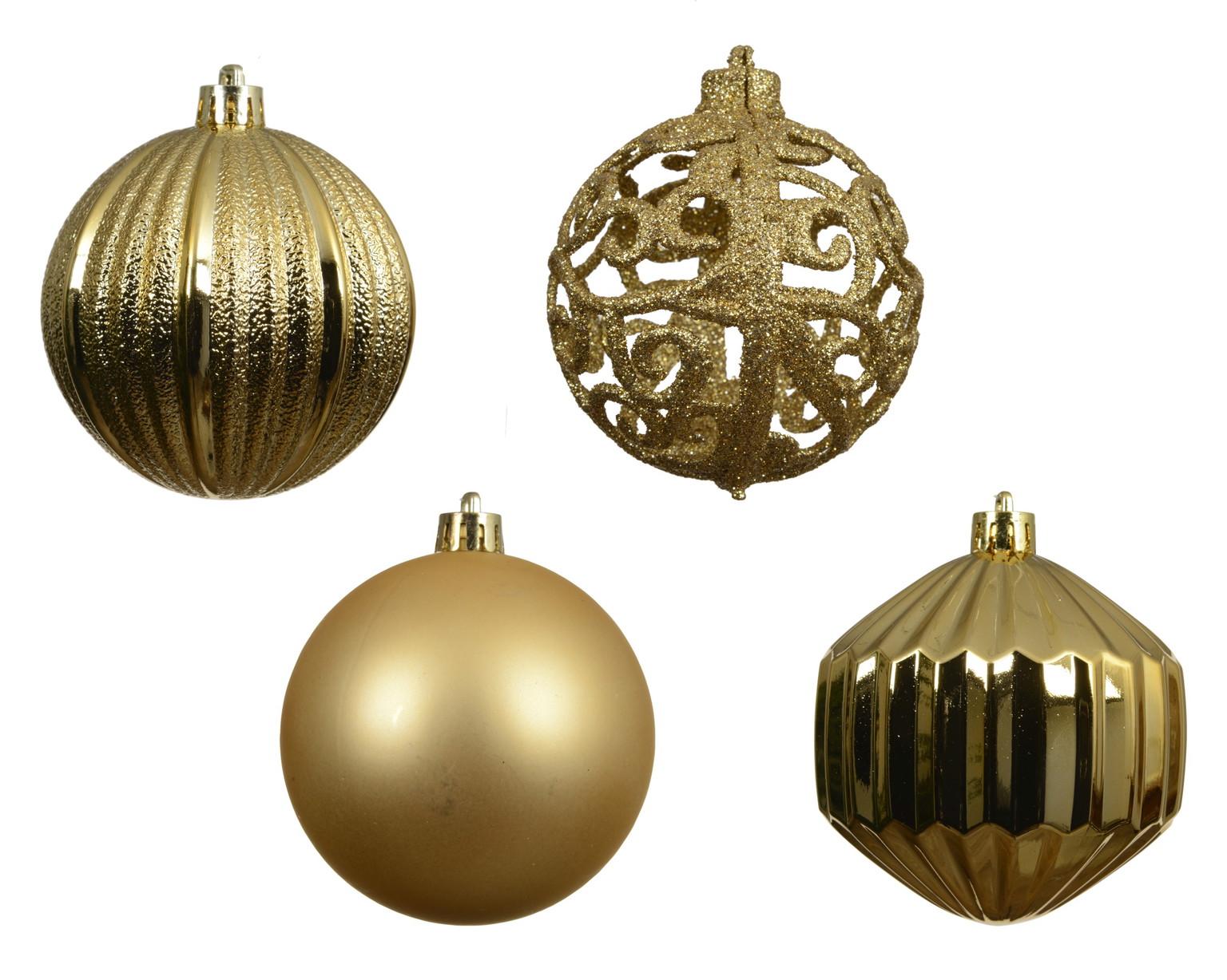 Kalėdinių eglės žaisliukų rinkinys BAUBLE, auksinės sp., 8 cm, 16 vnt-0