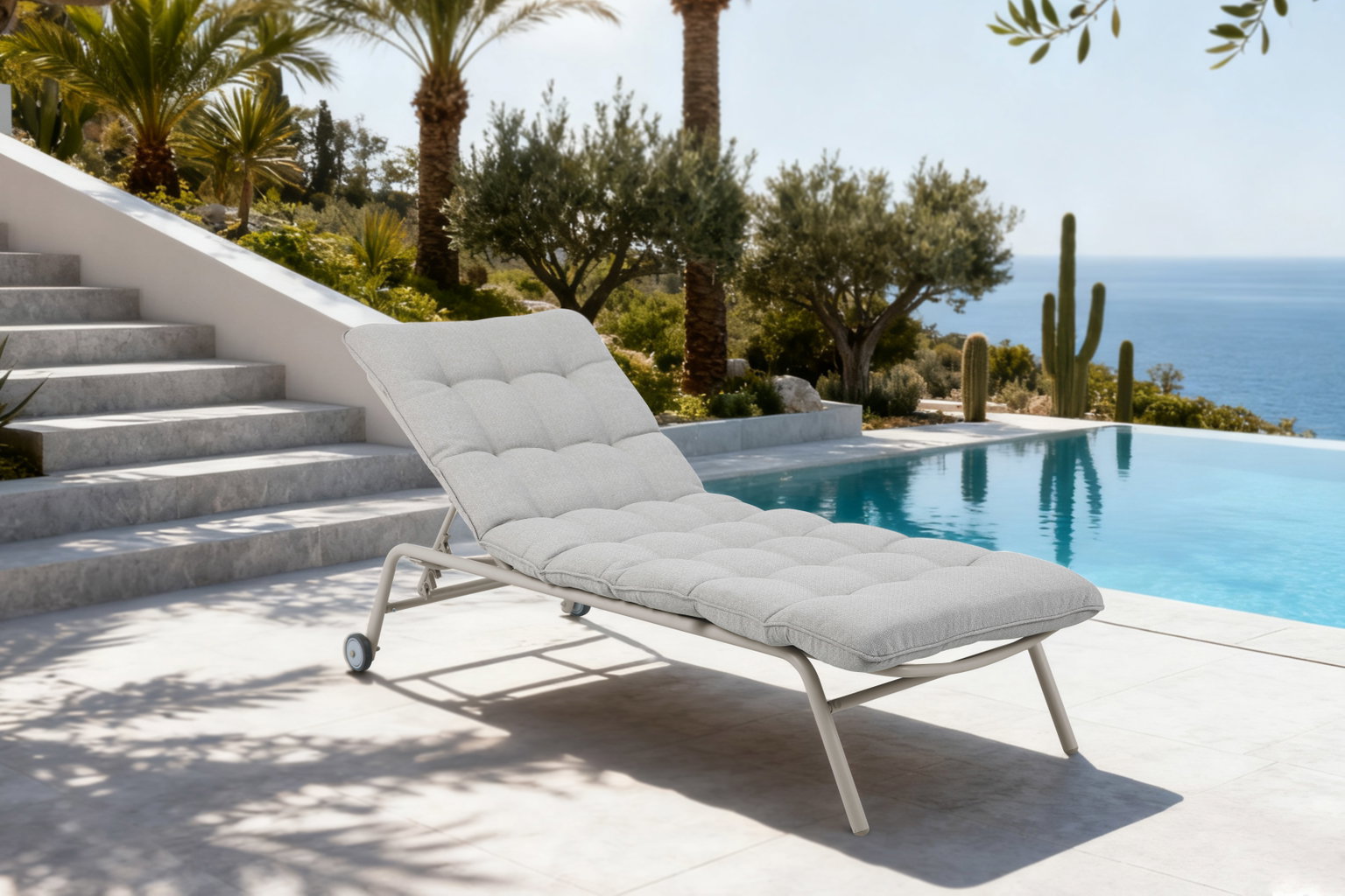 Sodo gultas su ratukais MONACO, smėl. sp., 197 x 76 x 94 cm-0