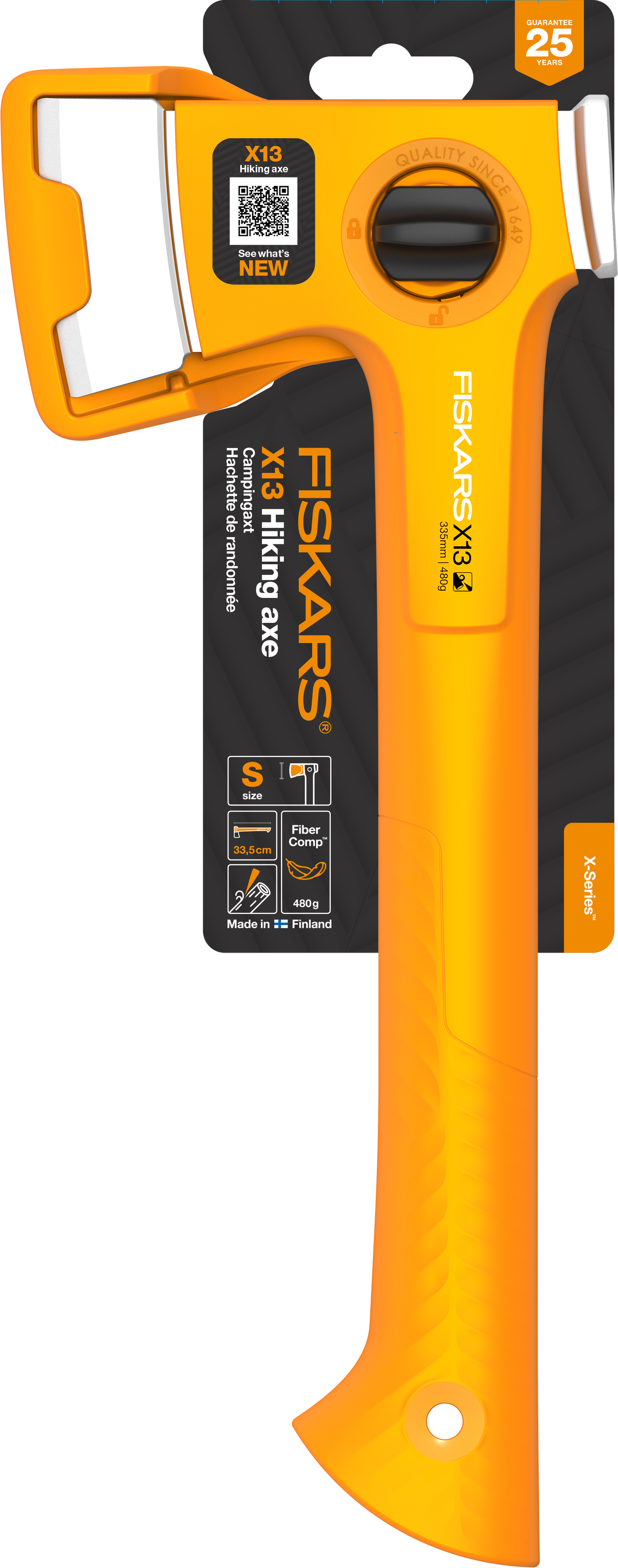 Kirvis FISKARS X13 Ultra light, 33 cm, 0,52 kg-0