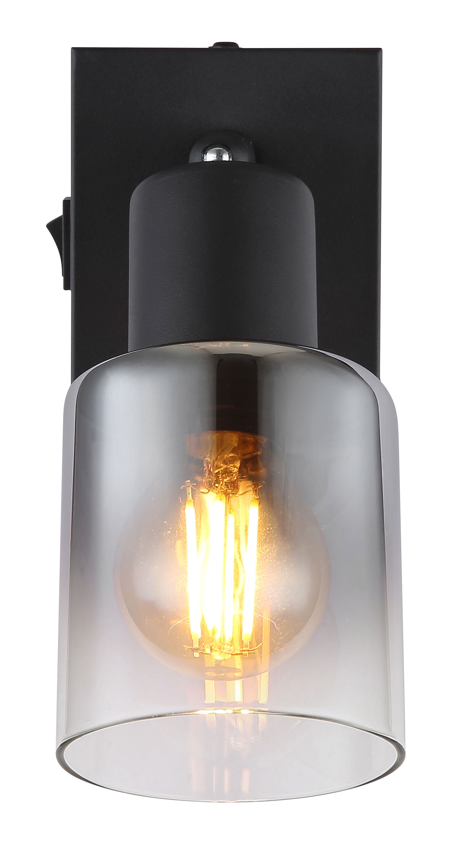Taškinis šviestuvas GLOBO HUBERTUS,1xE14,40W,230V,su jungikliu,matinės juodos sp,7x16x14cm - 2