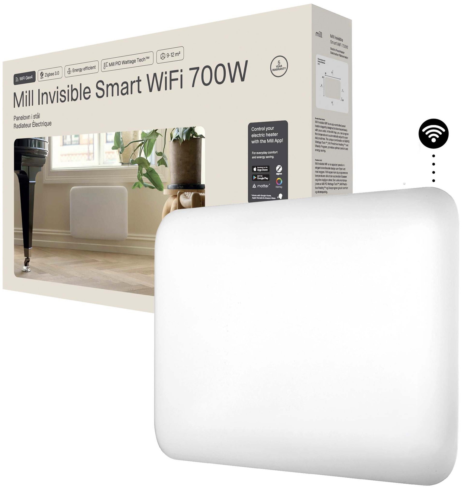 Elektrinis konvekcinis šildytuvas Mill PA700WIFI4, 700W-0