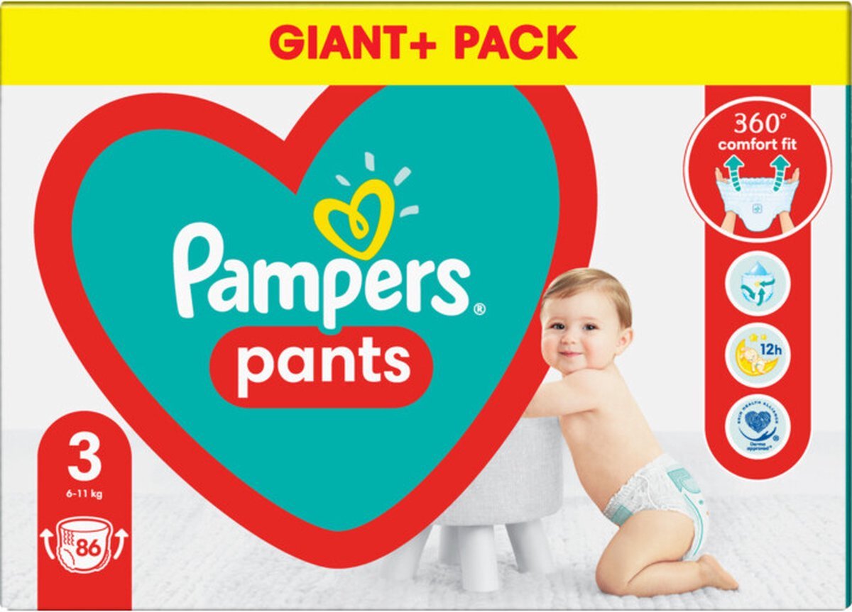 Užmaunamos kelnaitės PAMPERS Pants Giant Pack Plus, S3, 86 vnt.
