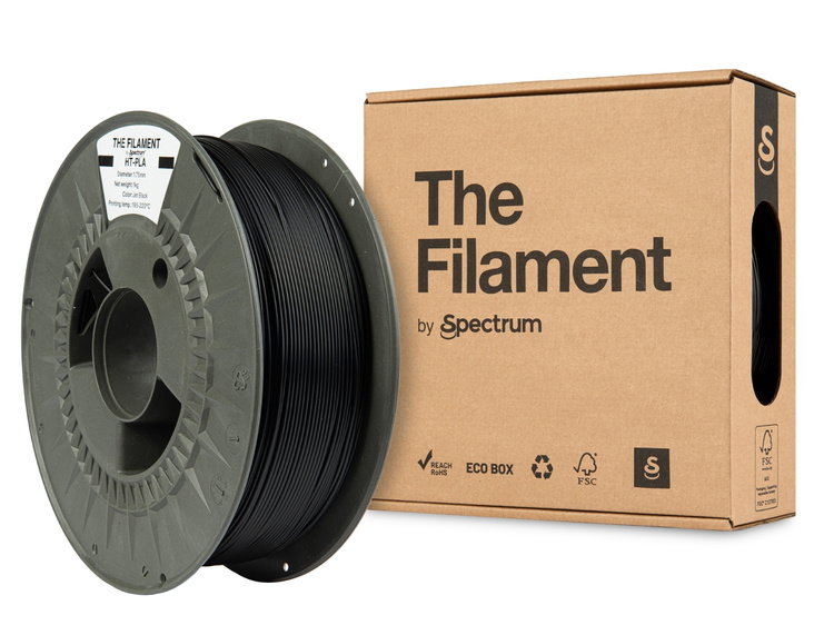 3D plastikas SPECTRUM HT-PLA JET BLACK, 1 kg, juoda sp.-0