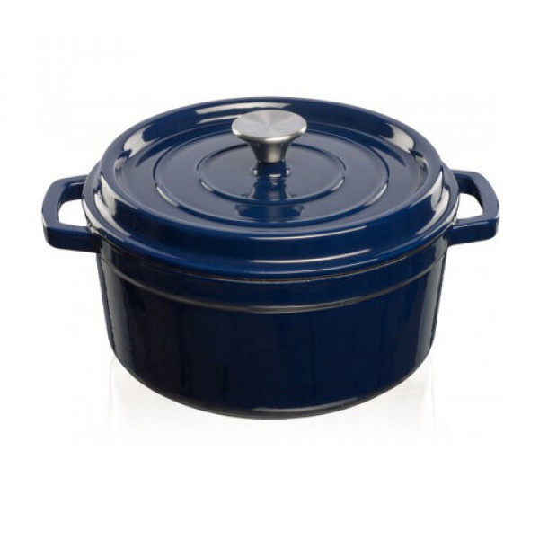 Ketaus puodas Grand Feu, minimalistinio dizaino „Casserole“ su dangčiu,  3.5l, tamsiai mėlynos sp.-1