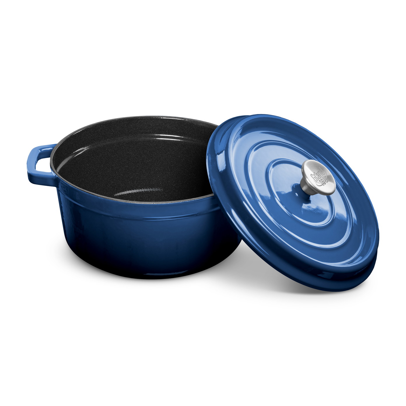 Ketaus puodas Grand Feu, minimalistinio dizaino „Casserole“ su dangčiu,  3.5l, tamsiai mėlynos sp.-0