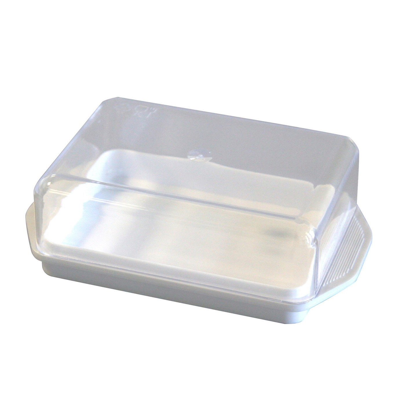 Plastikinė sviestinė su skaidriu gaubtu, 15 x 9 x 5 cm-0