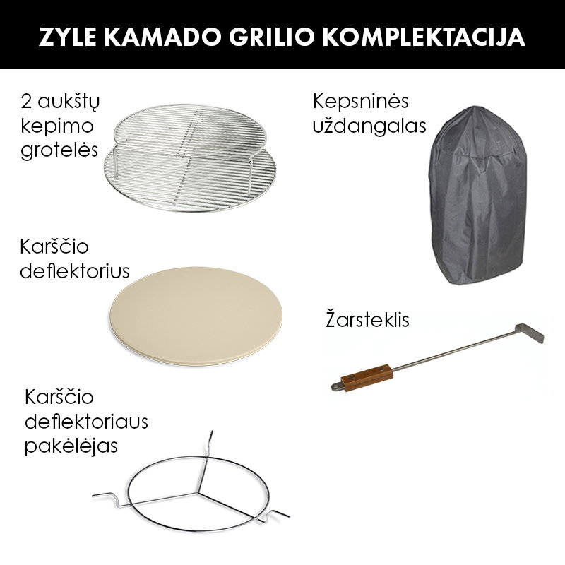 Kamado grilis su priedais ZY16KSGRSET - 2
