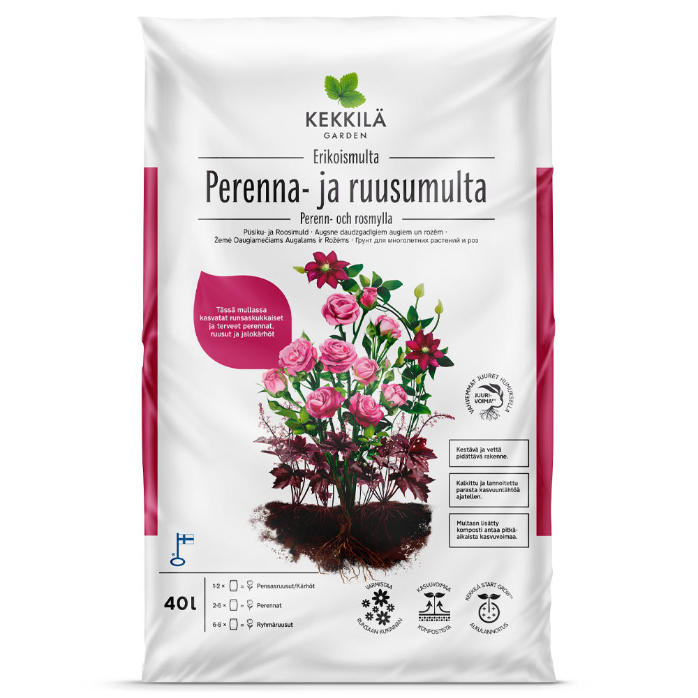 Speciali daugiamečių augalų ir rožių žemė KEKKILA, 40 l-1