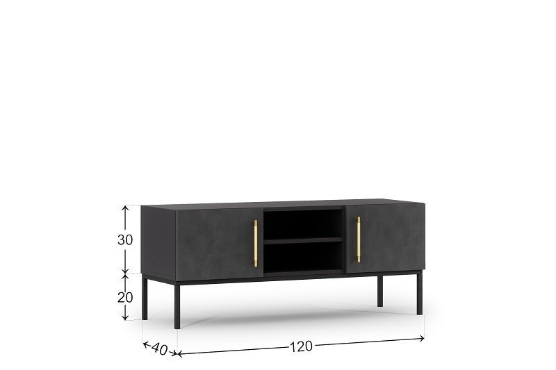 TV staliukas Lanzzi 120 cm, juodas - 4