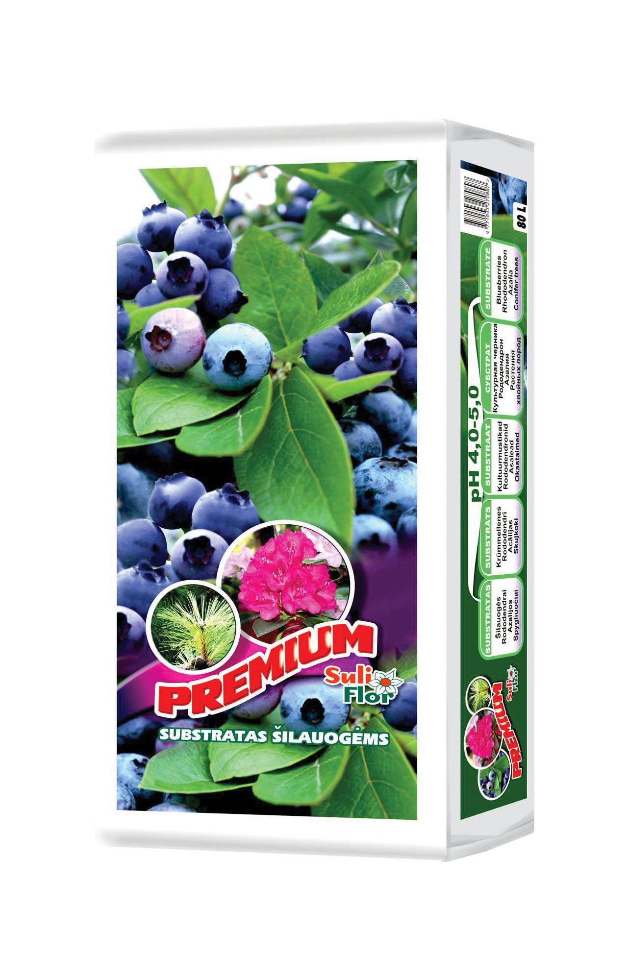 Šilauogių substratas SULIFLOR PREMIUM, 80 l-0
