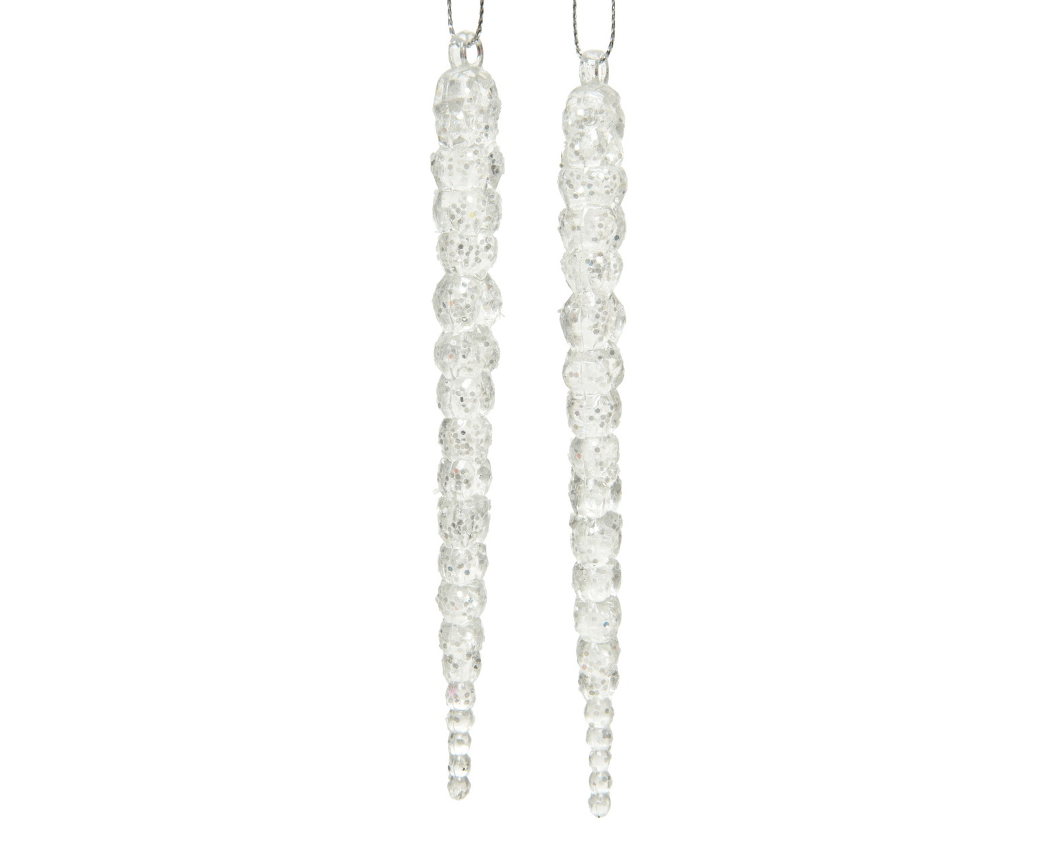 Pakabinama kalėdinė dekoracija ICICLE, baltos sp., 1,5 x 14,5 cm, 2 vnt-1