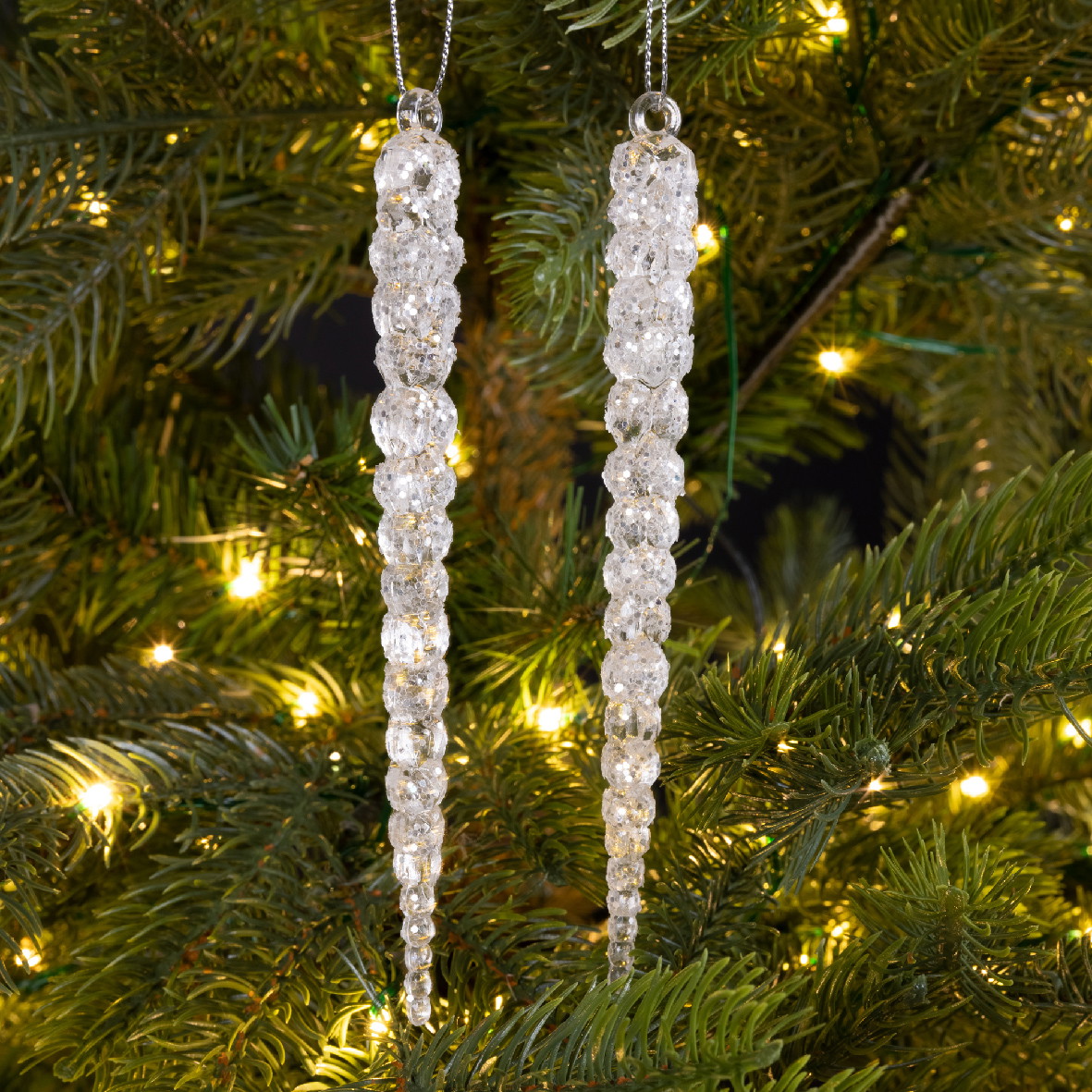 Pakabinama kalėdinė dekoracija ICICLE, baltos sp., 1,5 x 14,5 cm, 2 vnt - 3