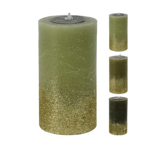 Cilindrinė žvakė GREEN MOSS, 3 rūšys, 7 x 13 cm