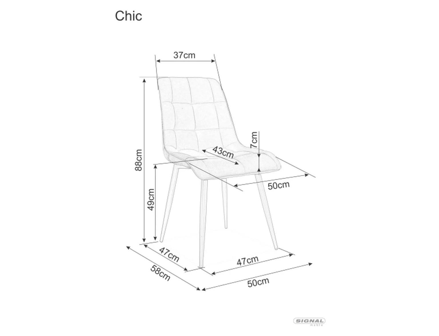 Kėdė CHIC, smėlio/aukso - 4