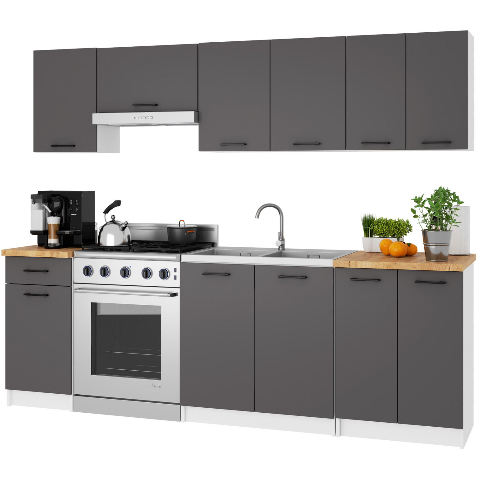 Virtuvės spintelė OLIVIA S60, balta/betono - 4