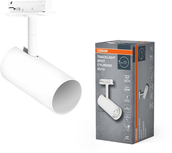 Taškinis bėgelių šviestuvas OSRAM TRACKLIGHT SPOT CYLINDER, 1xGU10, baltas, 14x13x5,5cm-1