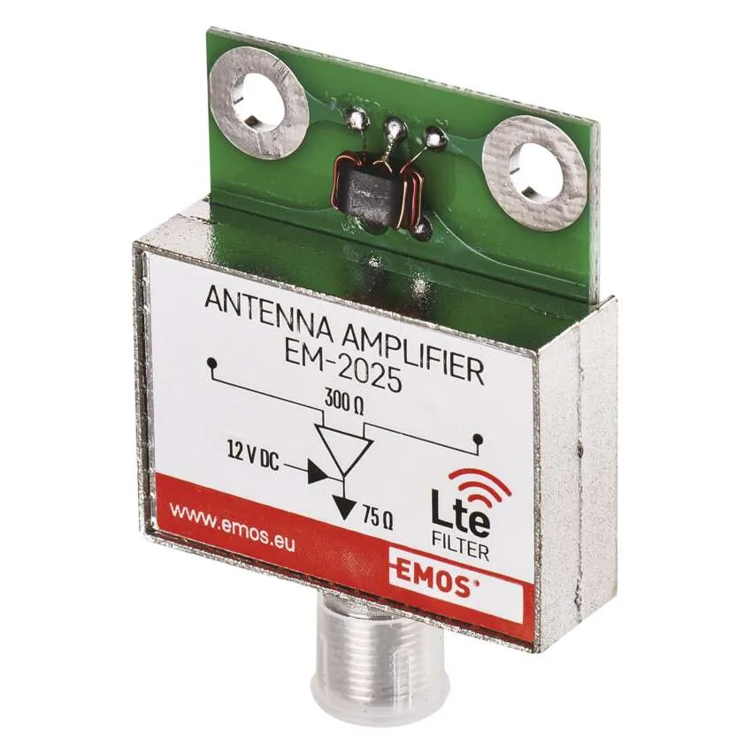 Antenos stiprintuvas VHF/UHF, stiprinimas 25dB, F jungtis, IP45-0