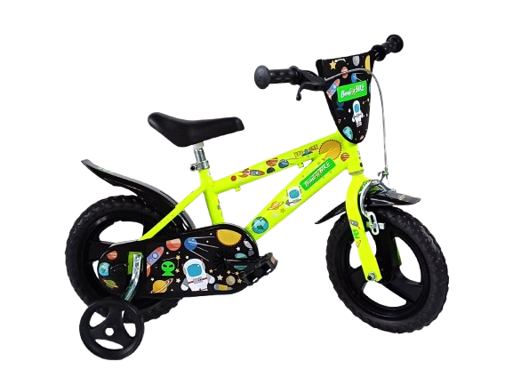 Vaikiškas dviratis Bimbo Bike GALAXY, geltonas, 12"-0