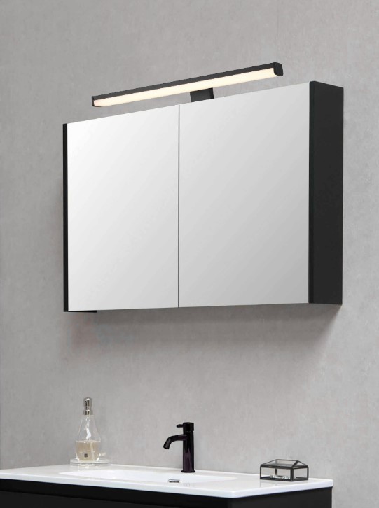 Veidrodžių LED šviestuvas TRIO Lino, IP44, 7,4W, 3000K, 900lm, juodos sp., 40 x 6 cm - 4