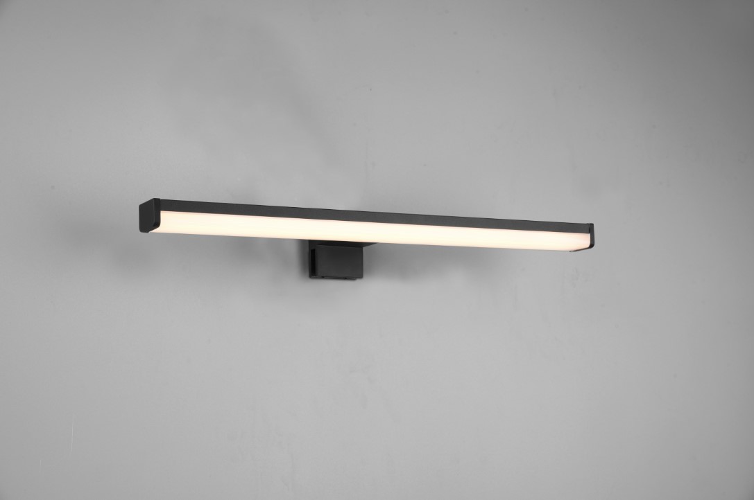 Veidrodžių LED šviestuvas TRIO Lino, IP44, 7,4W, 3000K, 900lm, juodos sp., 40 x 6 cm-1