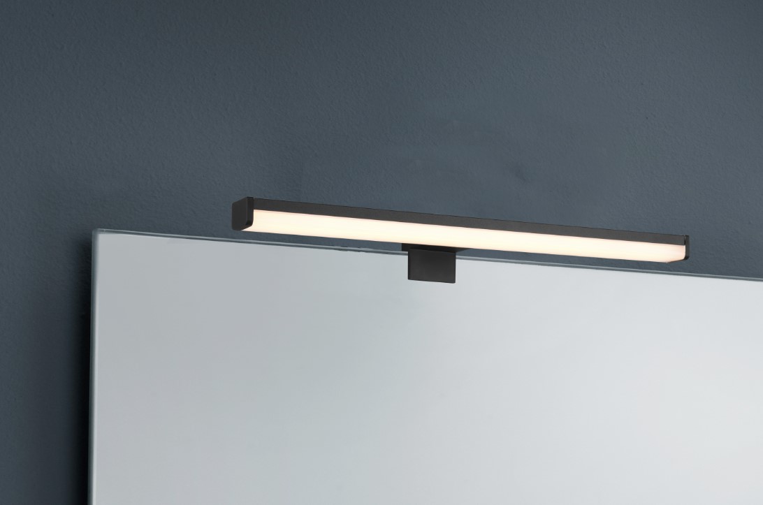 Veidrodžių LED šviestuvas TRIO Lino, IP44, 7,4W, 3000K, 900lm, juodos sp., 40 x 6 cm - 3